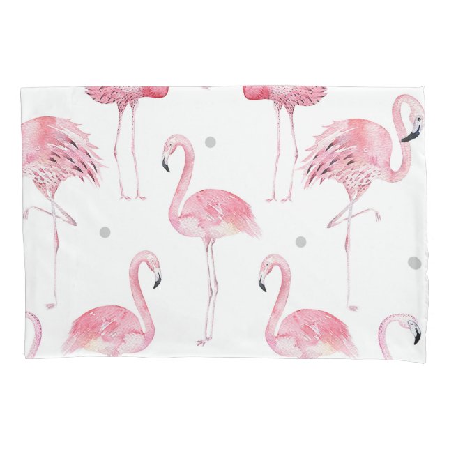 Flamingos Rosa Pontos Cinza Chic Minimal Personali (Frente)