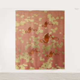 Flamingos Rosa Russos Tapeçaria