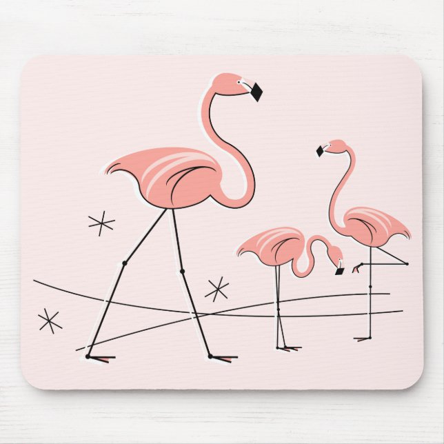 Flamingos Rosa Trio 2 Mousepad (Frente)