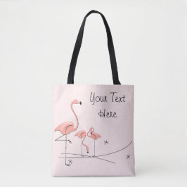 Flamingos Rosa Trio 4 Texto por todo o bolsa