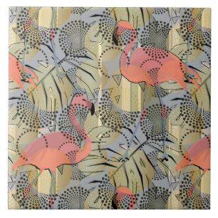 Flamingos sobre fundo de abstrato