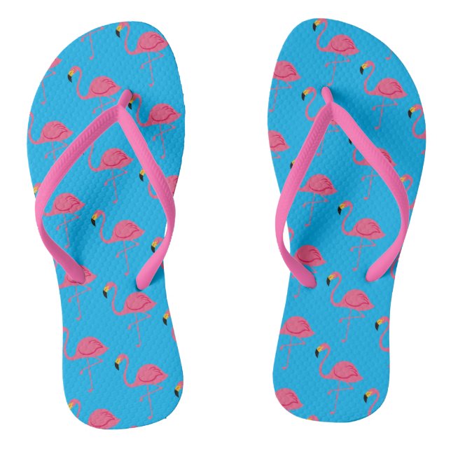 Flamingos Summer Beach Par de Chinelos (Pé da cama)