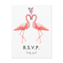 Flamingos tropical Weding RSVP modelo