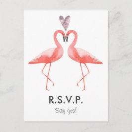 Flamingos tropical Weding RSVP modelo