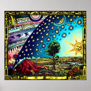 Flammarion Dome Tint Poster - Flammarion Earth Dom
