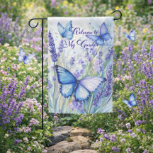 Flâmula de Jardim de Boas-Vindas Borboleta Lavanda