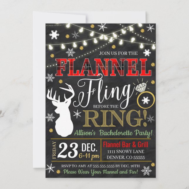 Flannel Fling Antes Do Convite De Anel (Frente)