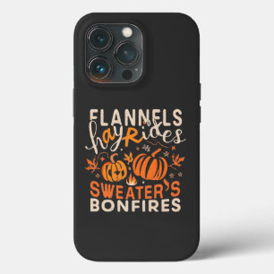 Flannels Hayrides Pumpkins Sweater Bonfire