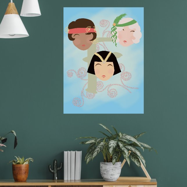 Flapper girls roaring twenties poster (Sala de Estar 1)
