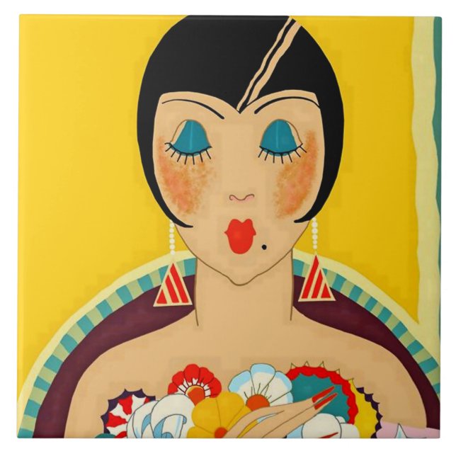 "Flappers and Flowers" Art Deco de José Carlos (Frente)