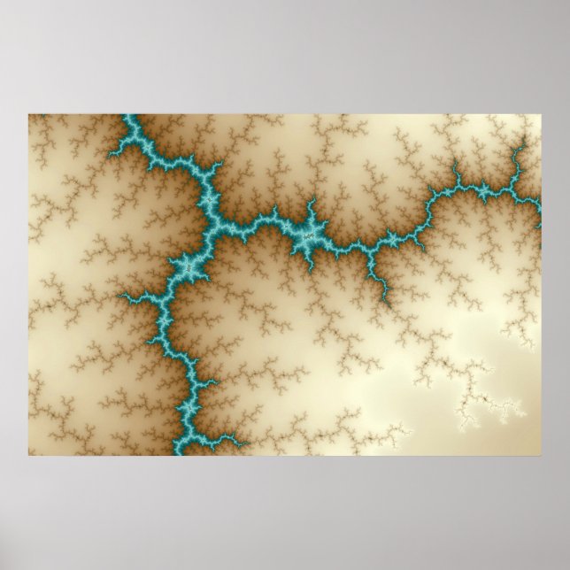 Flash azul - Poster Fractal (Frente)
