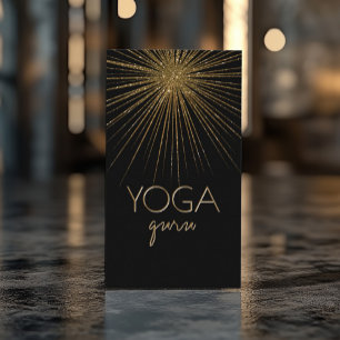 Flash Do Cartão de visita Preto Yoga Guru Claro