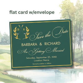 FLAT CARD Monograma de Golfe Casamento Save the Da
