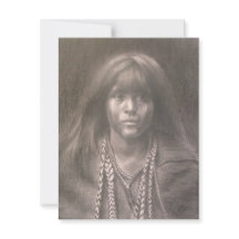 Flat Card with print of Native American Child