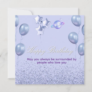 Flat CardColorful Birthday Invitation with Balloon