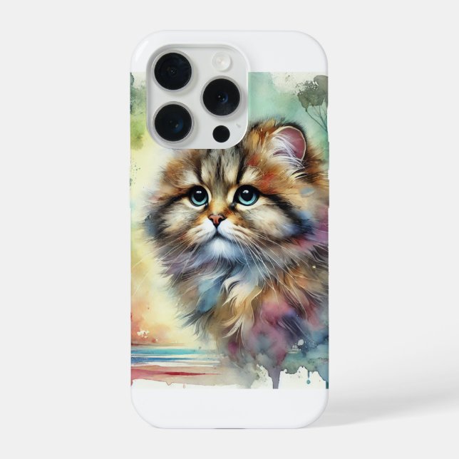 Flat Headed Cat 101024AREF119 - Watercolor (Verso)