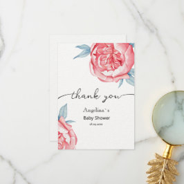 Flat Obrigado Chá de fraldas Cartões Flores