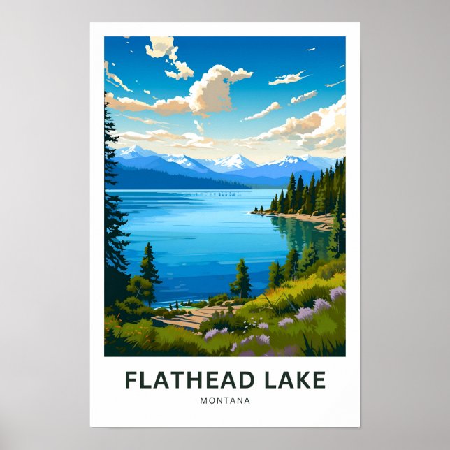 Flathead Lake Viagem Impressão (Frente)