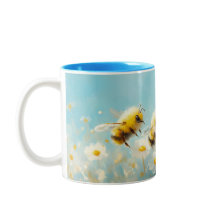 Flauffy Bumble Bees, Uma Caneca De Dois Tons