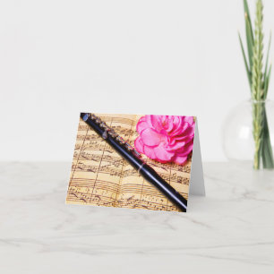 Flautim no cartão de nota feito sob encomenda da