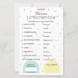 Flavor Frenzy Word Scramble RESPONDER KEY