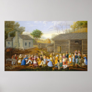 Flax Scutching Bee - Linton Park Fine Art Poster