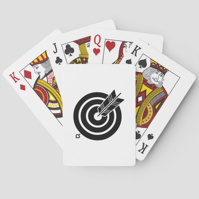 Flecha atingiu um alvo redondo Cartas de baralho (Verso)