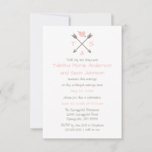 Flechas Coração Rosa - Anúncio de Casamento 3x5
