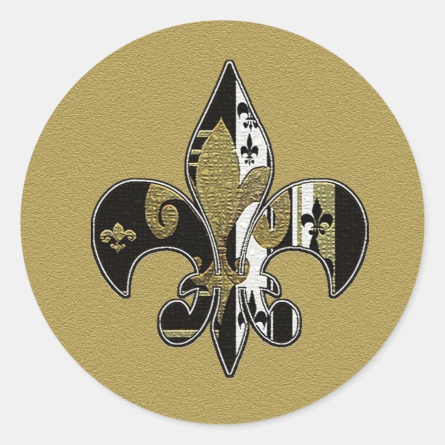 Fleur de lis, adesivos a preto e dourado (Frente)