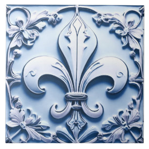 Fleur de Lis - Alivio Azul Claro Antiquado