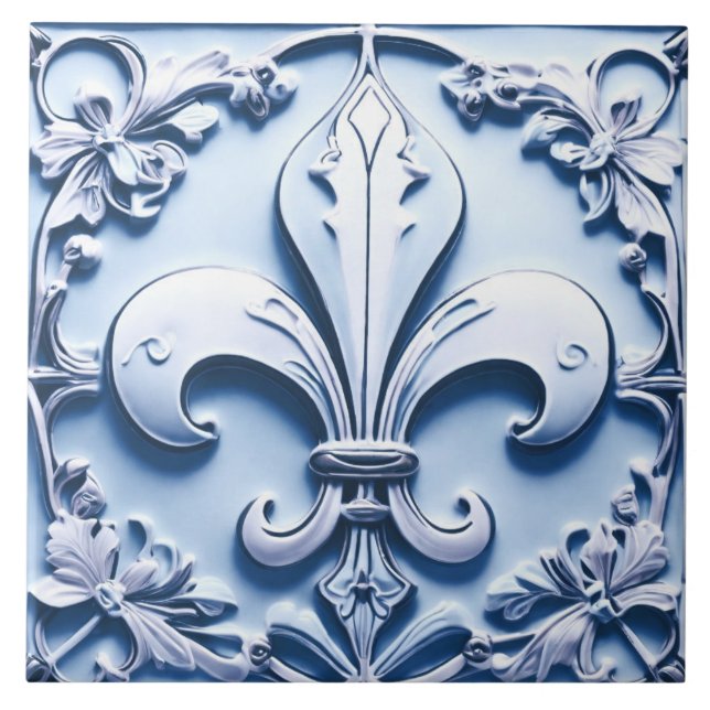 Fleur de Lis - Alivio Azul Claro Antiquado (Frente)