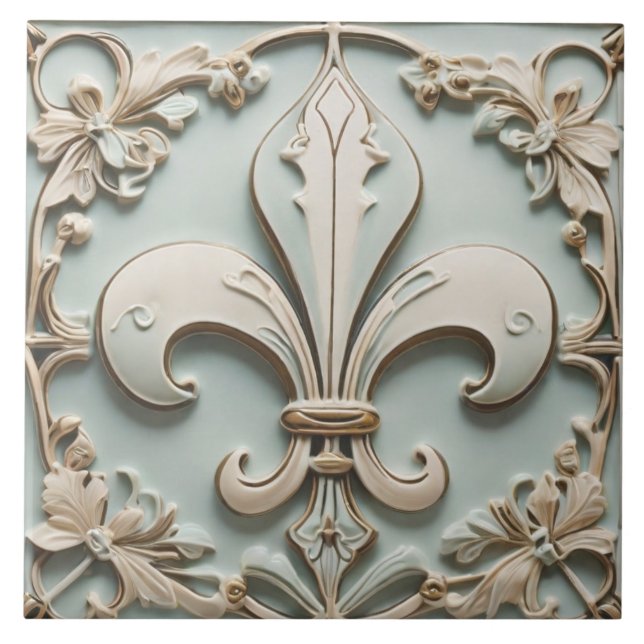 Fleur de Lis - Alivio Mint Faux - Luz do Pastel an (Frente)