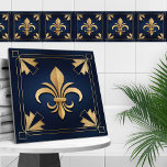 Fleur-De-Lis - Art Deco - Azul e Dourado<br><div class="desc">Fleur-De-Lis - Art Deco - Azul e Dourado</div>
