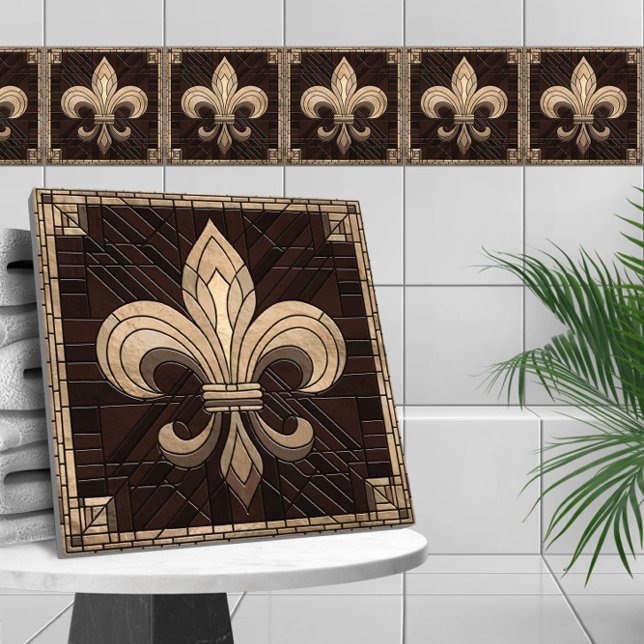 Fleur-de-lis - Arte do mosaico de vidro retido (Criador carregado)