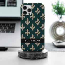 Fleur de Lis, Bege sobre Verde, Real, Seu Nome
