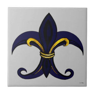 Fleur de lis blue/gold