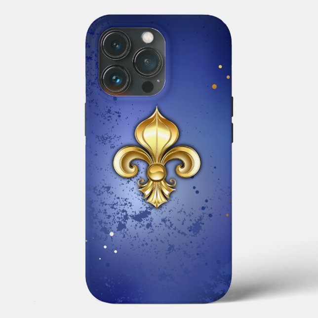 Fleur de Lis Dourada em Azul (Verso)