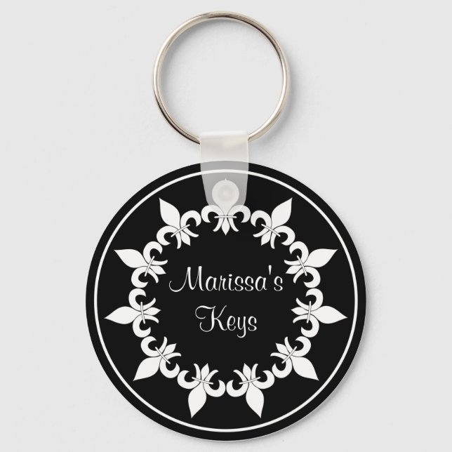 Fleur de Lis Ebony Chaveiro (Frente)
