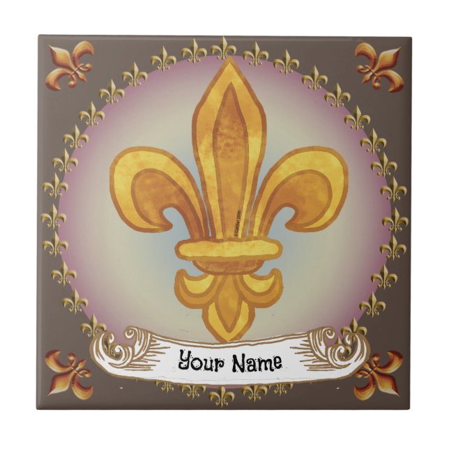 Fleur De Lis Family Crest Surname (Frente)