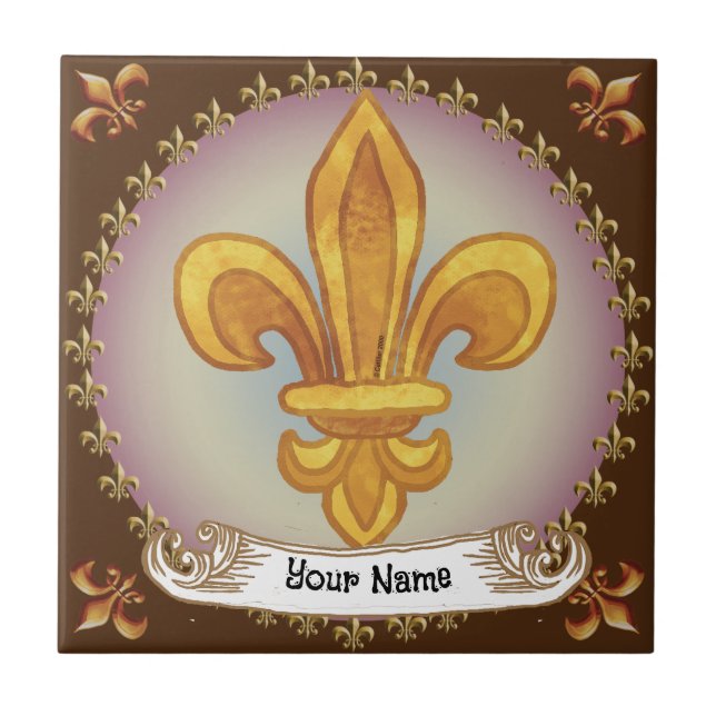 Fleur De Lis Family Crest Surname (Frente)