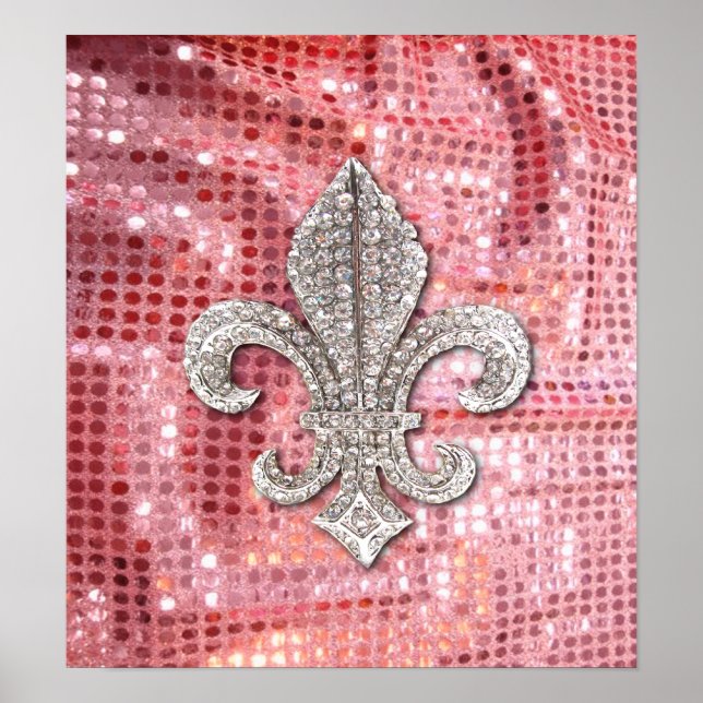 Fleur De Lis Flor New Orleans Jewel Poster (Frente)