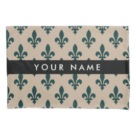 Fleur de Lis, Green on Beige, Royal, Your Name