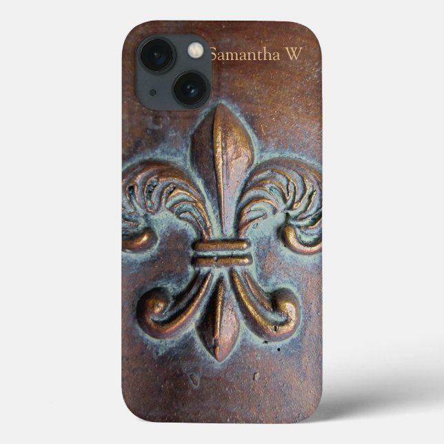 Fleur De Lis, Impresso Em Cobre Com Idade (Verso)