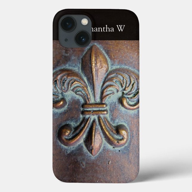Fleur De Lis, Impresso Em Cobre Com Idade (Verso)