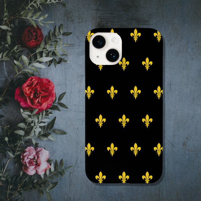Fleur de Lis na Capa de telefone Negra (Fleur de Lis on Black Phone Case)