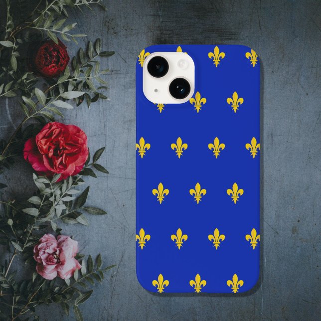 Fleur de Lis na Capa de telefone Real Azul (Fleur de Lis on Royal Blue Phone Case)