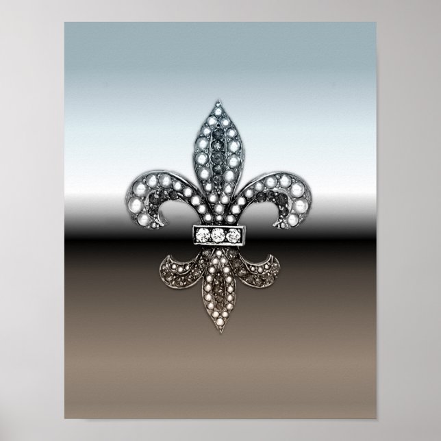 Fleur De Lis New Orleans Poster Jewel Sparkle (Frente)