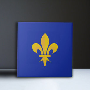 Fleur de Lis no Azulejo Real Azul Cerâmico