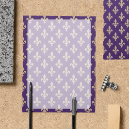 Fleur de Lis Pattern, Francês, Real, Creme, Roxo