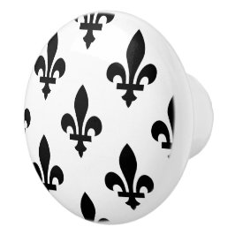 Fleur de Lis Pattern, Royal French, preto em branc